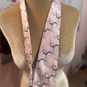 Pink Geometric Silk Tie -